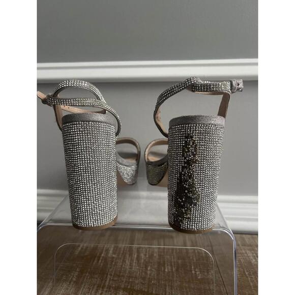 Steve Madden Silver Rhinestone Platform Heels Women’s Size 7.5 - Picture 9 of 9